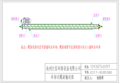 滦县冷却螺旋输送机图纸设计